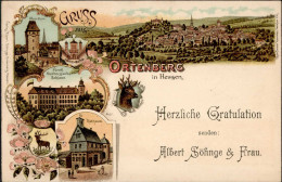 Ortenberg (6474) Oberthor Fürstl. Stolbergische Schloss Rathaus 1899 I-II - Autres & Non Classés