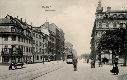 Mainz (6500) Rheinstrasse Strassenbahn Gasthaus Zur Goldenen Schippe 1903 I-II Tram - Mainz