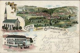 Schwabenheim (6501) Gasthaus Zur Stadt Frankfurt 1901 I-II (Marke Teilweise Entfernt) - Andere & Zonder Classificatie