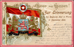 Worms (6520) Hessen Wappen Prägedruck 1900 I-II - Other & Unclassified