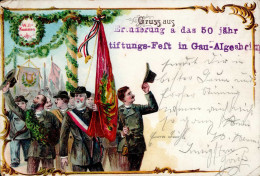 Gau-Algesheim (6535) Erinnerung An Das 50 Jährige Stiftungsfest 1898 II- (Mittelbug, Stauchungen) - Sonstige & Ohne Zuordnung