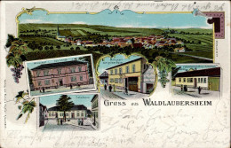 Waldlaubersheim (6531) Gasthaus Zur Linde Schulhaus Gasthaus Zum Grünen Baum Spezereiwarenhandlung Gilbert 1901 I- - Sonstige & Ohne Zuordnung