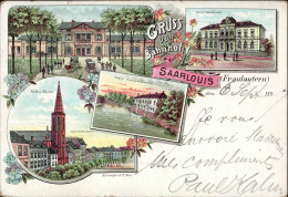 Saarlouis (6630) Kath. Kirche Postamt 1897 I-II - Otros & Sin Clasificación