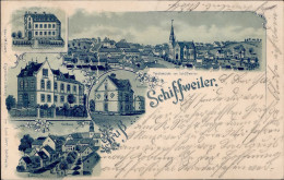 Schiffweiler (6685) Mondschein-Karte Rathaus Bahnhofstrasse Apotheke II (Stauchung, Marke Entfernt) - Otros & Sin Clasificación