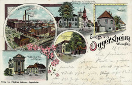 Oggersheim (6700) Rathaus Ev. Kirche Kath. Kirche Eisenbahn Spinnerei-Fabrik 1915 II (Stauchung) Chemin De Fer - Other & Unclassified