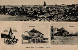 Großkarlbach (6711) Schulhaus Bahnhof Kirche I-II - Other & Unclassified
