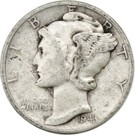 États-Unis, Dime, Mercury Dime, 1943, U.S. Mint, Argent, TB+, KM:140 - 1916-1945: Mercury (Mercurio)