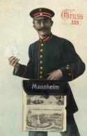 Mannheim (6800) Postbote Leporello 10 Ansichten 1910 II (Stauchungen, Ecken Abgestossen, Fleckig) - Sonstige & Ohne Zuordnung