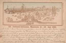 Mannheim (6800) Vorläufer 1896 XV. Verbandsschießen 21. Bis 28. Juni 1896 II (kleine Stauchungen) - Mannheim