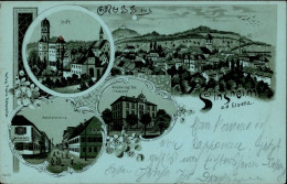 Sinsheim (6920) Mondschein-Karte Bahnhofstrasse 1902 - Altri & Non Classificati