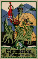 Weinheim (6940) Sommertag 1921 Künstlerkarte Sign. Lippert, G. (Stauchungen) - Sonstige & Ohne Zuordnung