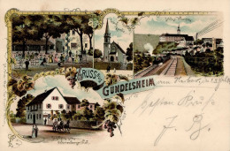 Gundelsheim (6953) Schloss Hornegg Gasthaus Zum Württemberger Hof Eisenbahn 1899 I Chemin De Fer - Autres & Non Classés