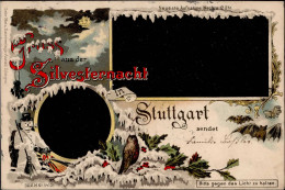 Stuttgart (7000) Halt Gegen Licht Silvesternacht Eule Prosit Neujahr 1897 I- Bonne Annee - Stuttgart