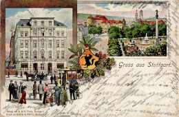 Stuttgart (7000) Hotel Gasthaus Europäischer Hof 1900 I-II (VS/RS Fleckig) - Stuttgart