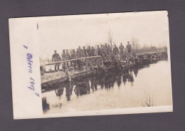 Carte Photo Guerre 14-18 Russland Ljubjas Lubiaz Pologne ? Soldats Allemands Construction Pont 58902 - Pologne