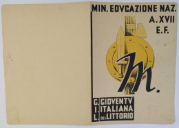 Bp140 Pagella Fascista Regno D'italia Gioventu' Del Littorio Catania 1938 - Diploma & School Reports