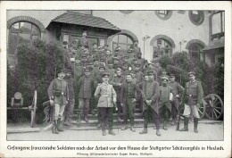 Heslach (7000) Gefangene Französische Soldaten Nach Der Arbeit Vor Dem Schützenhaus Der Schützengilde Heslach 1915 II (k - Stuttgart