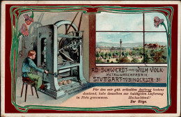 Stuttgart (7000) Werbe-AK Metallwarenfabrik Schwerdt Inh. Volk, Wilh.1902 I-II - Stuttgart