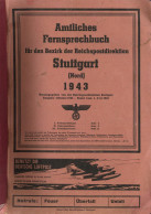 Stuttgart (7000) WK II Amtliches Fernsprechbuch Stuttgart Nord 1943, 344 S. II (Gebrauchsspuren) - Stuttgart