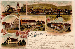 Winnenden (7057) Paulinenpflege Stadtkirche Marktplatz Krankenhaus Schloss Winnenthal Schlosskirche 1901 I-II (Ecken Abg - Altri & Non Classificati