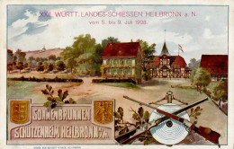 Heilbronn (7100) XXII. Württembergisches Landesschießen 5. Bis 9. Juli 1908 Schützenhaus I- (Marke Entfernt) - Autres & Non Classés