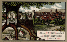 Heilbronn (7100) 29. Allgemeines Liederfest Des Schwäbischen Sängerbundes Sonderstempel 1910 II (fleckig RS) - Autres & Non Classés