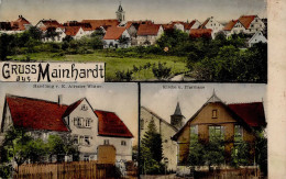 Mainhardt (7173) Kirche Pfarrhaus Handlung K. Altvater Wittwe 1914 I-II (fleckig) - Autres & Non Classés