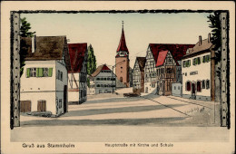Stammheim (7260) Hauptstraße Kirche Schule I-II - Other & Unclassified