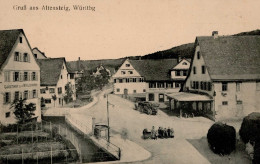 Altensteig (7272) Gasthaus Zum Waldhorn Gerberei Dorfplatz Mit Anwohnern 1917 I- - Altri & Non Classificati