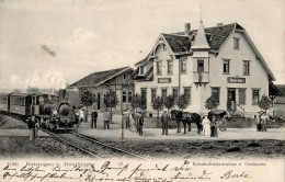 Betzingen (7410) Eisenbahn Bahnhof Gasthaus Germania 1906 I-II (fleckig) Chemin De Fer - Otros & Sin Clasificación