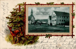 Kleinengstingen (7418) Präge-AK Gasthof Zum Hirsch Post 1902 I-II - Sonstige & Ohne Zuordnung