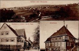 Neusatz (7506) Gasthaus Zum Löwen L. Faas Schule 1921 I-II - Otros & Sin Clasificación