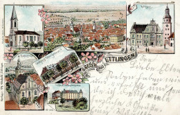 Ettlingen (7505) Rathaus Kgl. Unteroffizierschule Grossherzgl. Lehrer-Seminar Vorläufer 1897 II (Stauchung) - Ettlingen