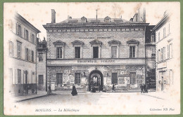 CPA Dos Précurseur -  ALLIER - MOULINS - LA BIBLIOTHEQUE - Petite Animation, - Moulins