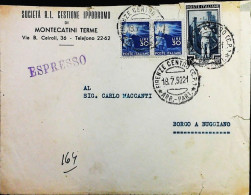 Italy - Repubblica - Democratica + Italia Al Lavoro Espresso Da Firenze - S7237 - 1946-60: Storia Postale