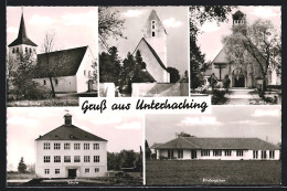 AK Unterhaching, Schule, Kindergarten, St. Alto Und Dorfkirche  - Unterhaching