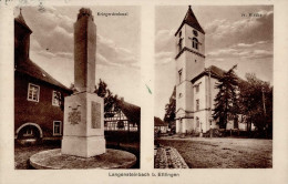 Langensteinbach (7501) Kriegerdenkmal Ev. Kirche Sonderstempel I - Karlsruhe