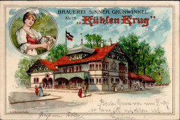 Mühlburg (7500) Brauerei Sinner Zum Kühlen Krug 1899 Künstlerkarte Sign. Strassberger I- - Karlsruhe