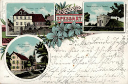 Delcampe - Spessart (7505) Gasthaus Zum Adler Kirche Schule Wasserreservoir 1904 I-II - Karlsruhe