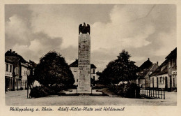 Philippsburg (7522) Kriegerdenkmal Adolf Hitler Platz WK II I - Karlsruhe