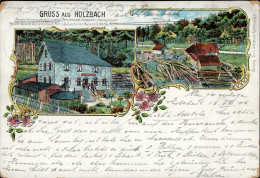 Holzbachtal (7541) Gasthaus Zum Grünen Wald 1906 II (Ecken Abgestossen, Einriß) - Karlsruhe