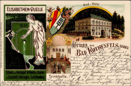 BAD ROTENFELS (7560) Litho ELISABETHEN-QUELLE Mit Bad Hotel I - Karlsruhe