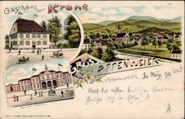 Appenweier (7604) Gasthaus Zur Krone Bahnhof 1897 - Karlsruhe