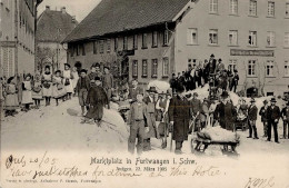 Furtwangen (7743) Winter-Karte Marktplatz Am 22. März 1905 Gasthaus Zur Sonne I-II - Karlsruhe