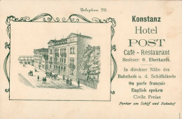 Konstanz (7750) Werbe-Karte Hotel Post I- (keine AK-Einteilung) - Konstanz