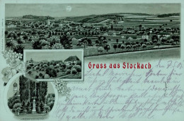 Stockach (7768) Mondschein-Karte Kriegerdenkmal 1901 I - Otros & Sin Clasificación