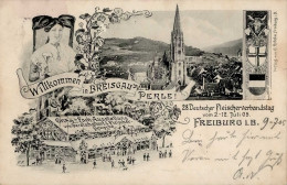 Freiburg Im Breisgau (7800) 28. Deutscher Fleischerverbandstag 1905 II (RS Fleckig) - Freiburg I. Br.