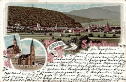 Schopfheim (7860) Ev. Stadt Kirche Kath. Kirche 1897 I-II (fleckig, Randmangel) - Sonstige & Ohne Zuordnung