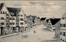 Söflingen (7909) Cafe Rampf Zigarrenhandlung Papierwarenhandlung Carl Pfuhler 1914 I-II (fleckig) - Otros & Sin Clasificación