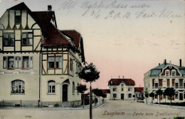 Laupheim (7958) Gasthaus Zum Stadtbahnhof 1913 I-II (Ecken Abgestossen, Fleckig) - Other & Unclassified
